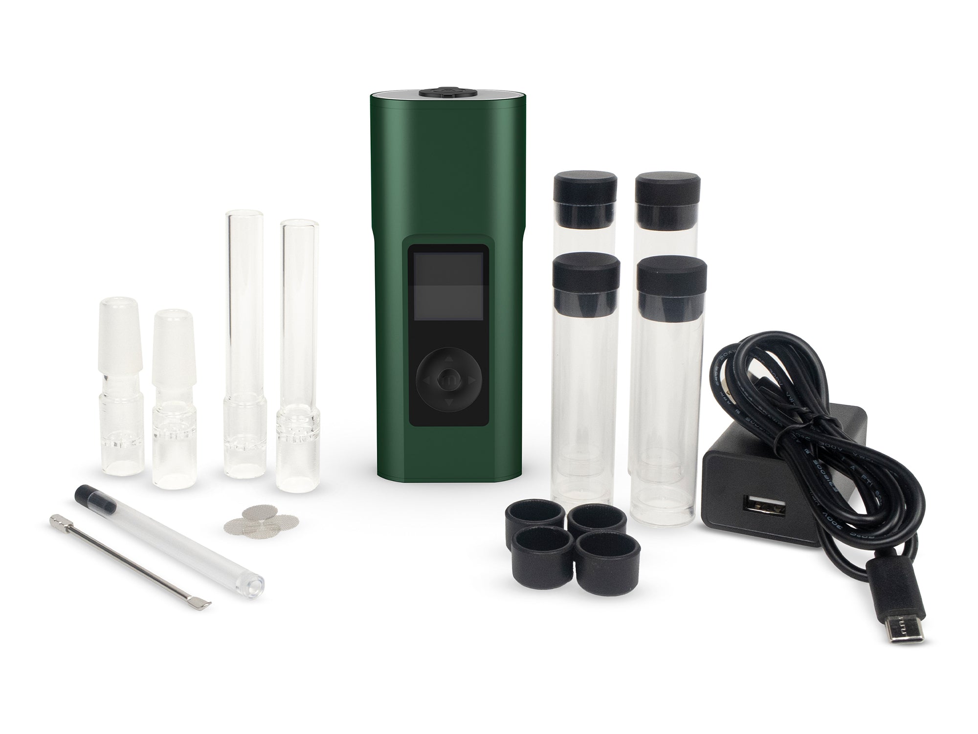 Arizer Solo 3 v2.0 - Sea of Green displayed displayed with boxed contents
