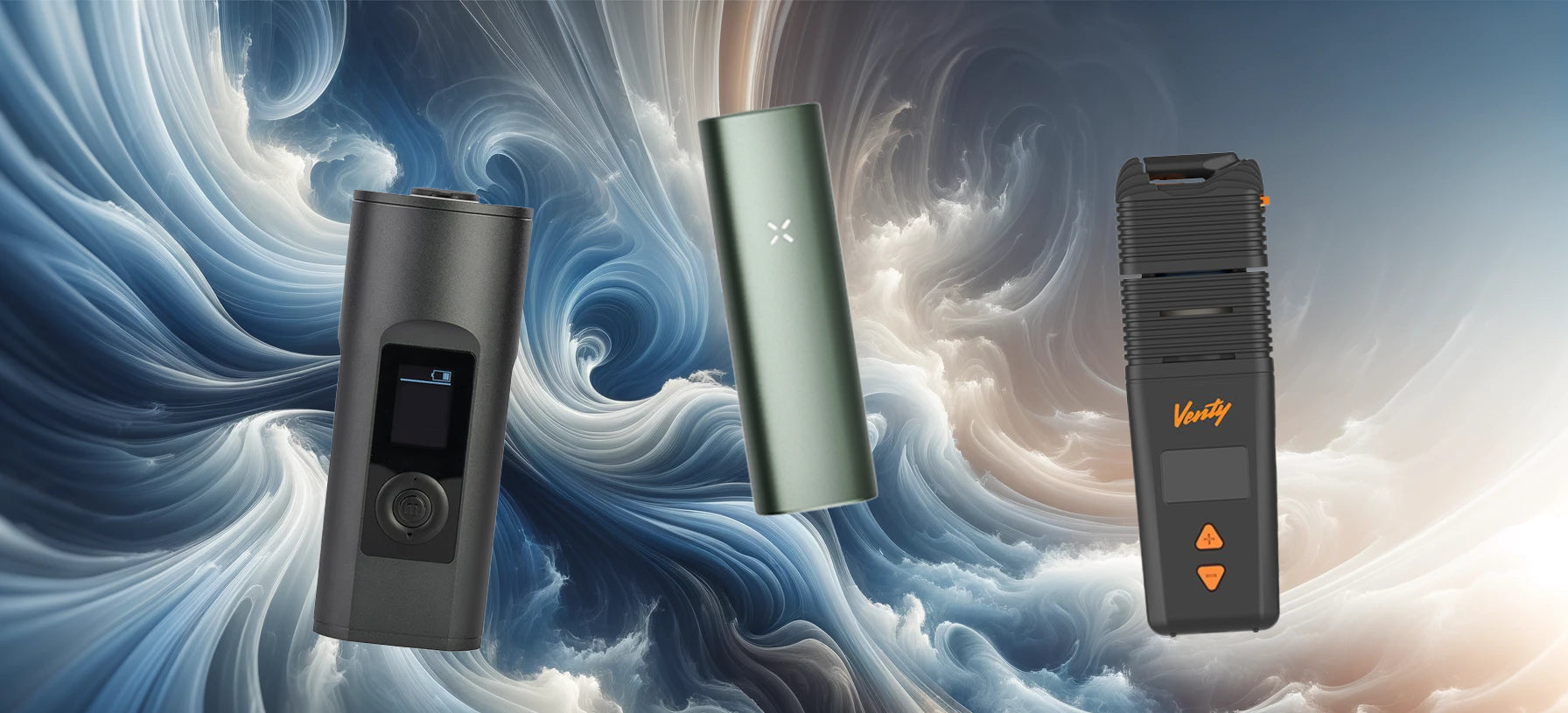 Pax Plus Arizer Solo 3 Storz and Bickel Venty vaporizer cloud banner